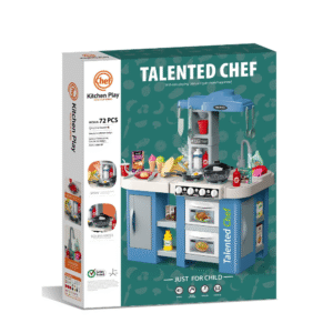 Cogo - Pretend & Play Kitchen Set with Light & Sound Effects - Blue - 72 Pieces - Image 4