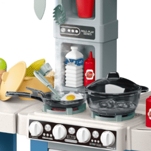 Cogo - Pretend & Play Kitchen Set with Light & Sound Effects - Blue - 72 Pieces - Image 3