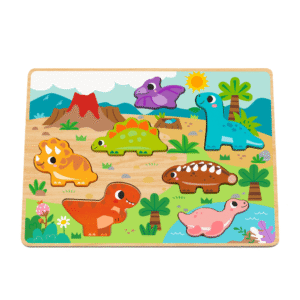 hi Pando - Chunky Wooden Puzzle - Dinosaur - 8pcs - Image 5