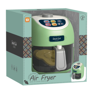 Pretend & Play Air Fryer Set with Lights, Sounds & Colour Changing Food - Green - Image 4