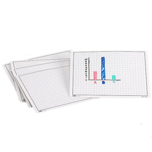 EDX Education - Dry Erase Boards Plastic Blank/cm grid - Set of 30