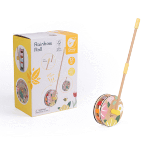 Classic World - Pull & Push Toy - Wooden Rainbow Roll - Image 2