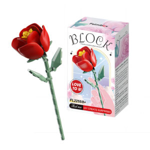 Feelo - Flower Building Block Set - Red Rose - 68 Pieces - Image 1