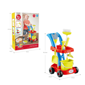 Cogo - Pretend & Play Cleaning Trolley Set - 11 Pieces - Image 3