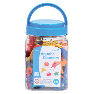 EDX Education - Counters - Aquatic - 6 Colours with Tweezers - 42pcs - Jar - Image 2