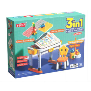 Feelo - 3-in-1 Multi-Functional Building Table and Chair (Adjustable) - 55 Pieces - Image 5