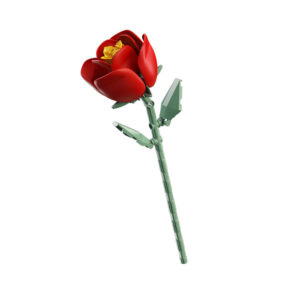 Feelo - Flower Building Block Set - Red Rose - 68 Pieces - Image 3
