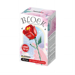 Feelo - Flower Building Block Set - Red Rose - 68 Pieces - Image 5