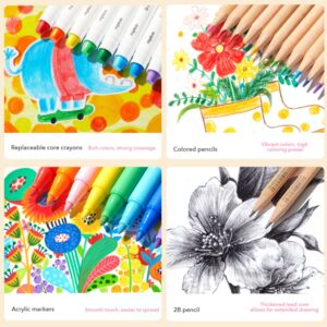 Mideer - Kids Drawing Art Set with Carry-on Bag - Pink - 75pcs - Image 9