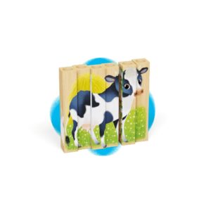 Quercetti - Wooden, Eco-Friendly Farm Animals Block Puzzles: 4 Puzzles - Image 3