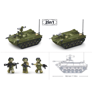 Sluban Building Set: Model Bricks - BMD-2S 2-in-1 Tank - 530 Pieces - Image 6