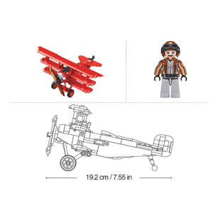 Sluban Building Set: Model Bricks - Fokker DR-1S - 281 Pieces - Image 6