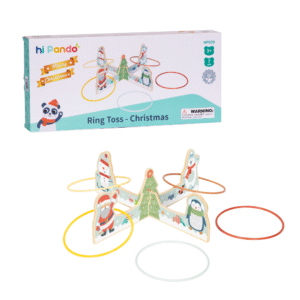 hi Pando - Wooden Ring Toss Game - Christmas Themed - 7pcs - Image 1