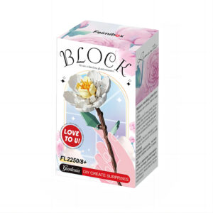 Feelo - Flower Building Block Set - White Rose - 98 Pieces - Image 1