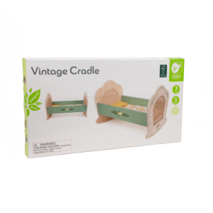 Classic World - Pretend & Play - Vintage Wooden Doll Cradle - 3pcs - Image 4