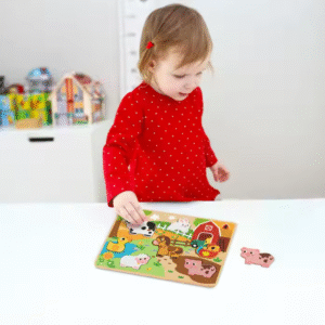 hi Pando - Chunky Wooden Puzzle - Farm Animals - 8pcs - Image 2