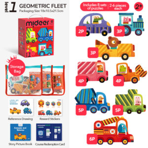 Mideer - 8-in-1 Level Up Puzzle: Level 1 Animal Transportation - Image 4