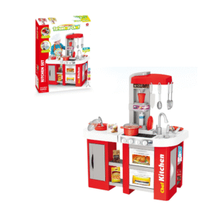 Cogo - Pretend & Play Kitchen Set with Light & Sound Effects - Red - 53 Pieces - Image 1
