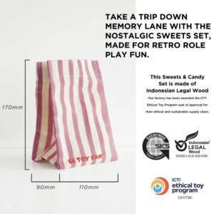 Le Toy Van - Pretend & Play - Wooden Retro Sweets and Candy Set - 11pcs - Image 3