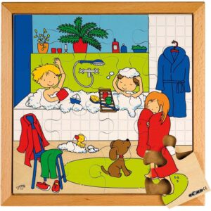 Educo - Puzzle - Bathing - 34 x 34 cm - 16pcs - Image 1
