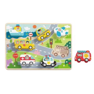 TookyToy - Wooden Chunky Transportation Puzzle - Image 4