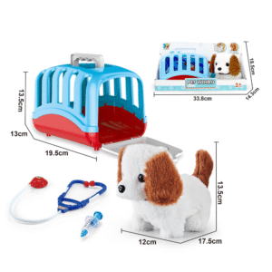 Cogo - Pretend & Play Electric Dog Care Kit with Pet Vet Accessories - Brown Dog - Image 4