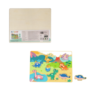 hi Pando - Wooden Peg Puzzle - Dinosaur Animals - 9pcs - Image 4