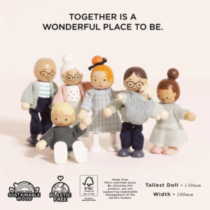 Le Toy Van - Pretend & Play - Wooden Dolls House Family Set - 7pcs - Image 4