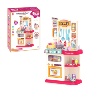 Cogo - Pretend & Play Kitchen Set with Light & Sound Effects - Pink - 65 Pieces - Image 5