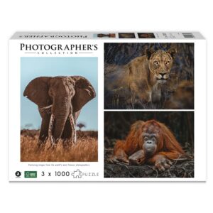Ambassador - Photographers Collection: 3 x 1000 Piece Puzzle Bundle - Elephant, Lioness and Orangutan - Image 3