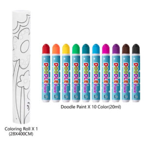 TookyToy - 2-in-1 Dot Art Painting Kit and Colouring Roll: 10 Colours - Image 4