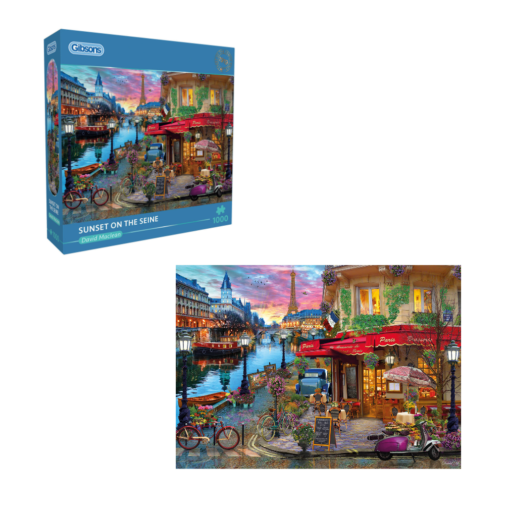 Gibsons - Sunset on the Seine - 1000 Piece Jigsaw Puzzle - BrainPlay