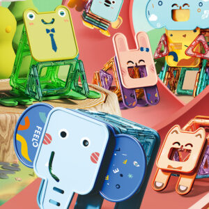 Feelo - Magnetic Tiles Activity Set - Animals - 50 Pieces - Image 1
