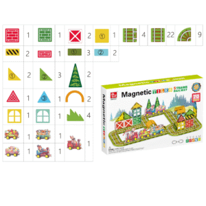 Magnetic Tiles - Railway Trains Set - 70 Pieces - Image 2