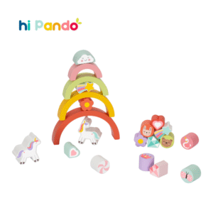 hi Pando - Wooden Balance Stacker - Unicorn Themed - 21pcs - Image 1