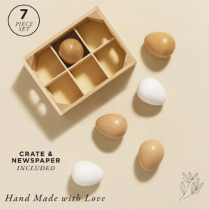 Le Toy Van - Pretend & Play - Wooden Farm Eggs Food Crate - 7 Pcs - Image 5