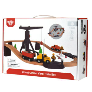 TookyToy - Wooden Train Set - Constructin Yard - Image 5