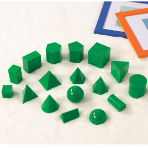 EDX Education - Geometric Solids - 5cm Green Plastic - 17pcs - Image 1