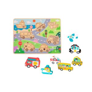 TookyToy - Wooden Chunky Transportation Puzzle - Image 3