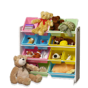 Greenbean - Storage Organizer - Pastel 4 Large Bins + 8 Small (Green, Pink, Aqua and Yellow) - Image 1