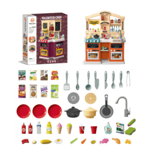 Cogo - Pretend & Play Kitchen Set - Burgundy - 67 Accessories - Image 3