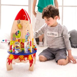 Classic World - Multi-Activity Busy Board Rocket - 37 x 37 x 62 cm - Image 5