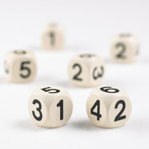 EDX Education - Dice - Wood Number 1-6 - 18mm - 12pcs Polybag - Image 1
