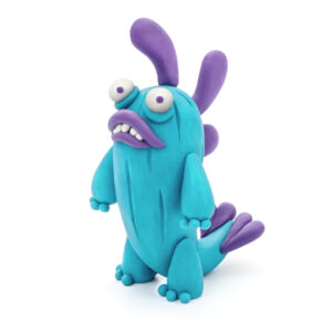 Hey Clay - Modelling Air-Dry Clay with Fun Interactive App - Drop, Violet, Fishka, Series Beasts, 6 cans - Image 3