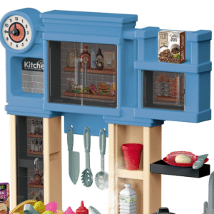 Cogo - Pretend & Play Kitchen Set with Light & Sound Effects - Blue - 79 Pieces - Image 2