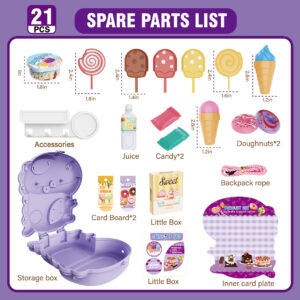 Cogo - Pretend & Play 2-in-1 Dessert Food Set with Dinosaur Satchel - 21 Pieces - Image 3
