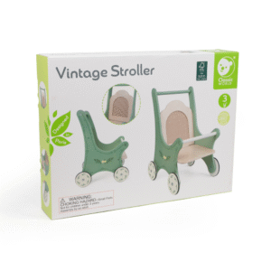 Classic World - Pretend & Play - Vintage Wooden Doll Stroller - Image 3