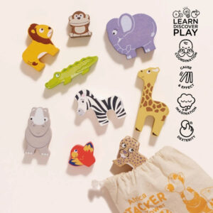 Le Toy Van – Wooden Stacking African Animals & Bag – 10pcs - Image 3