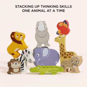 Le Toy Van – Wooden Stacking African Animals & Bag – 10pcs - Image 6
