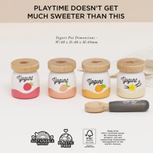 Le Toy Van – Wooden Yogurt Play Food Pack - Image 3